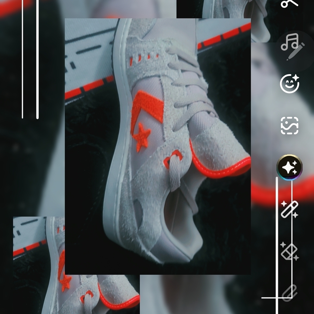 Converse suede Mens Stylish Gray and Orange Sneakers